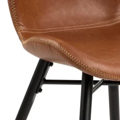 Kunstlederen Stoel Tilda Met Schuine Poten - Cognac/zwart -Songmics Winkel H000019037 6 59d1