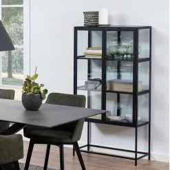 Vitrinekast Dover 150cm 2 Deuren - Zwart