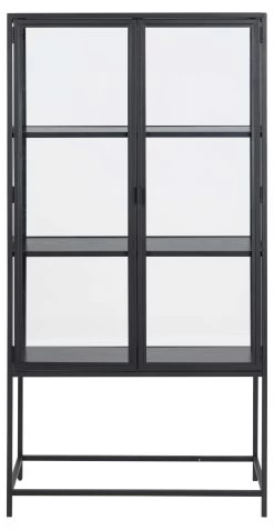 Vitrinekast Dover 150cm 2 Deuren - Zwart -Songmics Winkel H000020550 2 349a