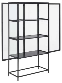 Vitrinekast Dover 150cm 2 Deuren - Zwart -Songmics Winkel H000020550 3 2d7f
