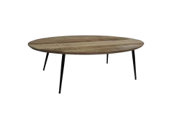 Salontafel Bern 130x80cm Mangohout - Naturel/zwart -Songmics Winkel HSM150 3 dd42