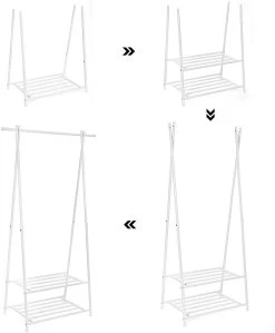 Songmics 2-etages Kapstok, Metalen Frame, Ruimtebesparend, Wit -Songmics Winkel HSR05W 2 e7a8
