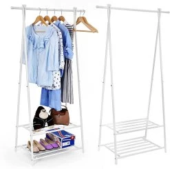 Songmics 2-etages Kapstok, Metalen Frame, Ruimtebesparend, Wit -Songmics Winkel HSR05W 5 c192