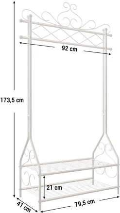 Songmics Vintage Crèmekleurige Kledingstandaard En Rek Met Planken -Songmics Winkel HSR07W 2 dbea