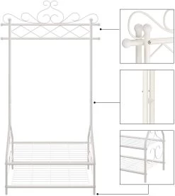 Songmics Vintage Crèmekleurige Kledingstandaard En Rek Met Planken -Songmics Winkel HSR07W 3 eea6