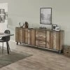 Dressoir Ivaro 220cm, 3 Deuren & 3 Lades - Bruin/ Zwart -Songmics Winkel Ikaro 1 2dd5
