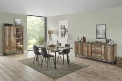 Dressoir Ivaro 220cm, 3 Deuren & 3 Lades - Bruin/ Zwart 13 Dressoir Ivaro 220cm, 3 Deuren & 3 Lades - Bruin/ Zwart -Songmics Winkel Ikaro 3a1e