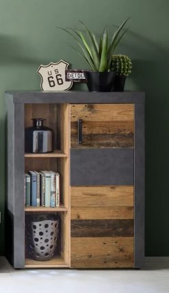 Opbergkast Indy | 87 X 34 X 118 Cm | Old Wood-decor -Songmics Winkel Indy WO 1879 037 23 frontal D 20181024 375f