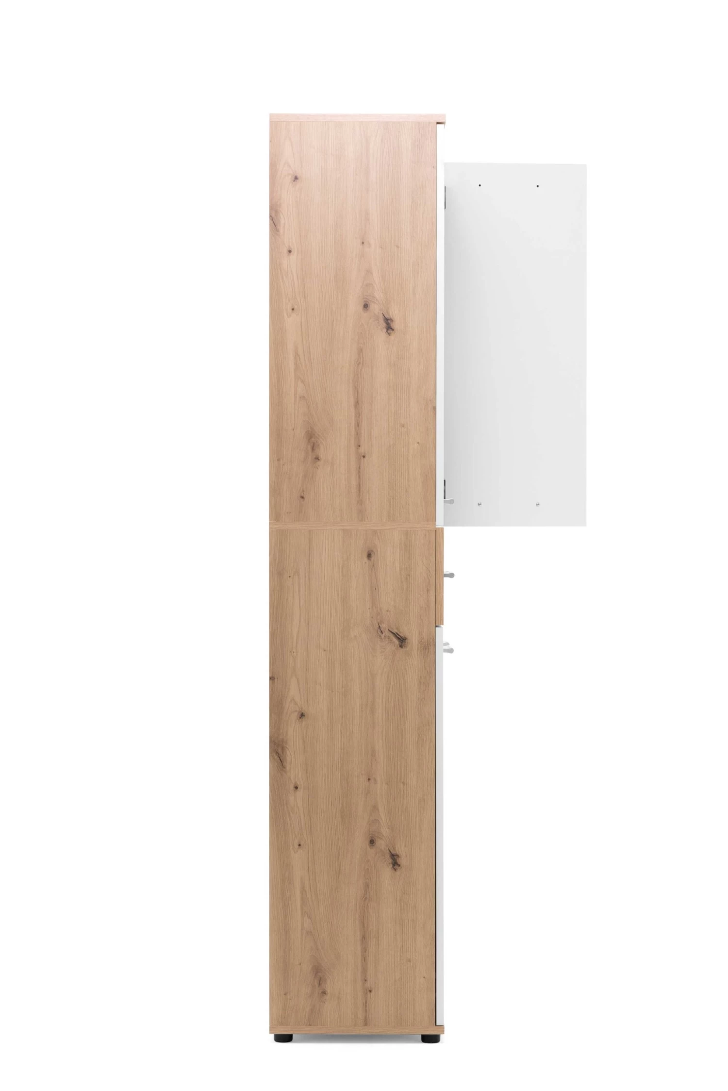 Schoenenkast Jakob 70cm 4 Deuren & 1 Lade - Wit/artisan Eik 6 Schoenenkast Jakob 70cm 4 Deuren & 1 Lade - Wit/artisan Eik - Afbeelding 4