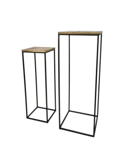 Set Van 2 Sokkels Romie - Mangohout/ijzer -Songmics Winkel KE 931 5 3151