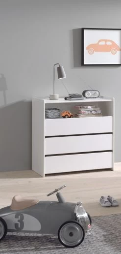 Commode Kiddy 90x72x106cm Met Luierplank 3 Lades - Wit -Songmics Winkel KICO1814 07 4931