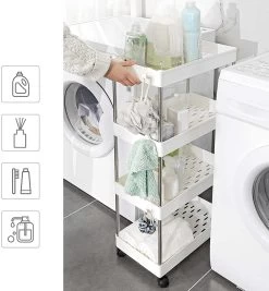 Songmics 4-tier Rolkar: Superopbergruimte Voor Keukens En Badkamers -Songmics Winkel KSC10WT 4 bb62