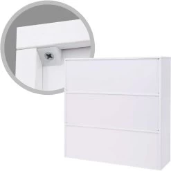 Witte Houten Boekenkast, 3 Kasten, Vrijstaande Plank -Songmics Winkel LBC33WT 4 9628