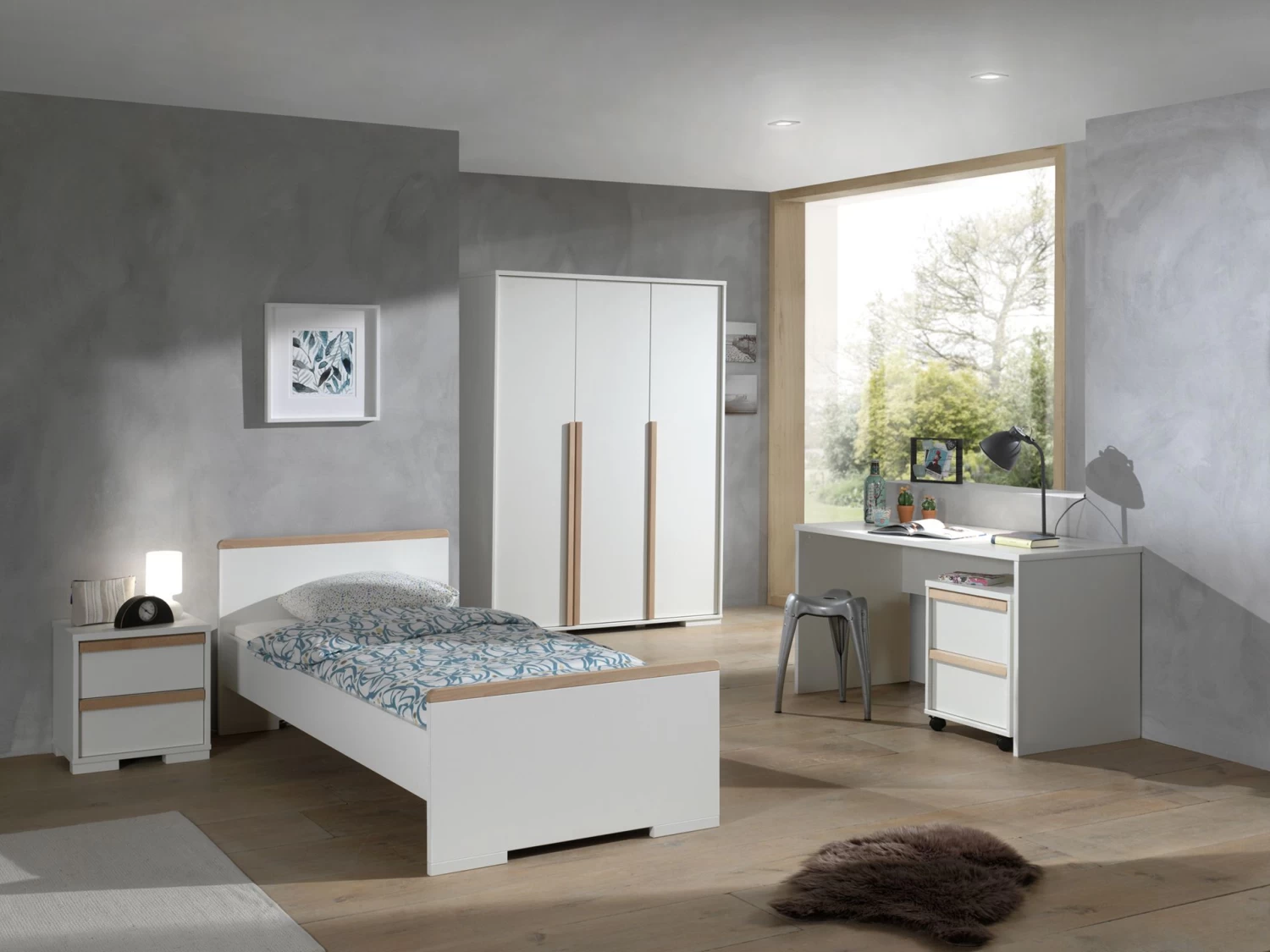 Kledingkast London 146cm Met 3 Deuren - Wit 5 Kledingkast London 146cm Met 3 Deuren - Wit - Afbeelding 3