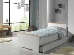 Bed London 90x200cm Met Bedlade - Wit -Songmics Winkel LDCO1614 02 be9b