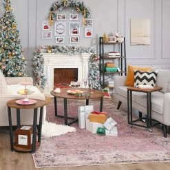 Rond Bijzettafeltje Firas Ø50 - Bruin/zwart -Songmics Winkel LET57X 1 fa39