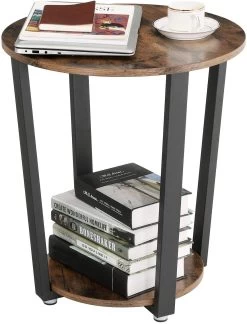 Rond Bijzettafeltje Firas Ø50 - Bruin/zwart -Songmics Winkel LET57X 4 01ca