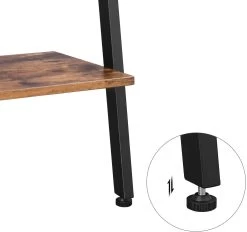 Ladderrek Leander 5 Legplanken - Rustiek Bruin/zwart -Songmics Winkel LLS46BX 2 10d6