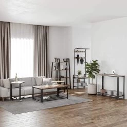 Laptoptafeltje Dante Op Wieltjes - Rustiek Bruin/zwart -Songmics Winkel LNT50X 2 2628