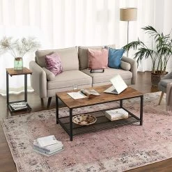 Laptoptafeltje Brad 48x35 1 Legplank - Bruin Rustiek/zwart 15 Laptoptafeltje Brad 48x35 1 Legplank - Bruin Rustiek/zwart -Songmics Winkel LNT51X 5 bd48