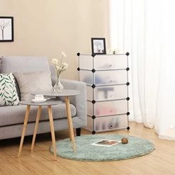 Songmics 10 Gleuf Modulaire DIY Plastic Shoe Rack, In Elkaar Grijpende Witte Opslag Plank Eenheid -Songmics Winkel LPC10W 1 a79b