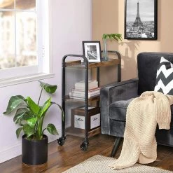 Keukentrolley Xenia 3 Legplanken - Rustiek Bruin/zwart -Songmics Winkel LRC66BX 5 a2f5