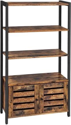 Rek Lance 70cm 3 Legplanken 2 Deuren - Rustiek Bruin/zwart -Songmics Winkel LSC75BX 2 9898