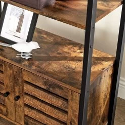 Rek Lance 70cm 3 Legplanken 2 Deuren - Rustiek Bruin/zwart -Songmics Winkel LSC75BX 6 aeaf