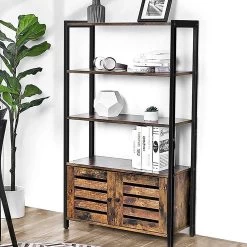 Rek Lance 70cm 3 Legplanken 2 Deuren - Rustiek Bruin/zwart