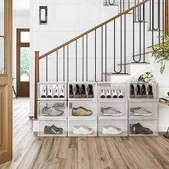 Songmics Stapelbare Schoenopbergers, Set Van 6 - UK Maat 11 Schoenopbergers Met Doorzichtige Deur -Songmics Winkel LSP06CW 8 bcc6