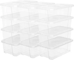 Songmics Set Van 12 Transparante Schoenopbergdozen Met Deksel -Songmics Winkel LSP12WT 4 c919