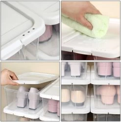 Songmics Set Van 12 Transparante Schoenopbergdozen Met Deksel -Songmics Winkel LSP12WT 6 1fcc