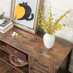 Tv-meubel Lance 110cm 2 Deuren 2 Vakken - Rustiek Bruin/zwart -Songmics Winkel LTV43BX 5 55ef