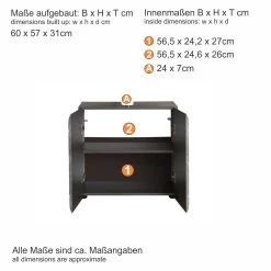 Wastafelmeubel Line | 60 X 31 X 57 Cm | Smoky Silver-design -Songmics Winkel Line Skin BD 1898 301 21 Datenblatt 1189