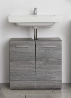 Wastafelmeubel Line | 60 X 31 X 57 Cm | Smoky Silver-design -Songmics Winkel Line Skin BD 1898 301 21 frontal mit WB 2b5a