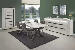 Dressoir Ludo Met Ledverlichting 225cm, 4 Deuren - Grijs -Songmics Winkel Ludovic II 061f