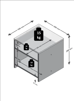 FMD Bijzettafel Linn - Beton/wit -Songmics Winkel Lund 3D 0f76