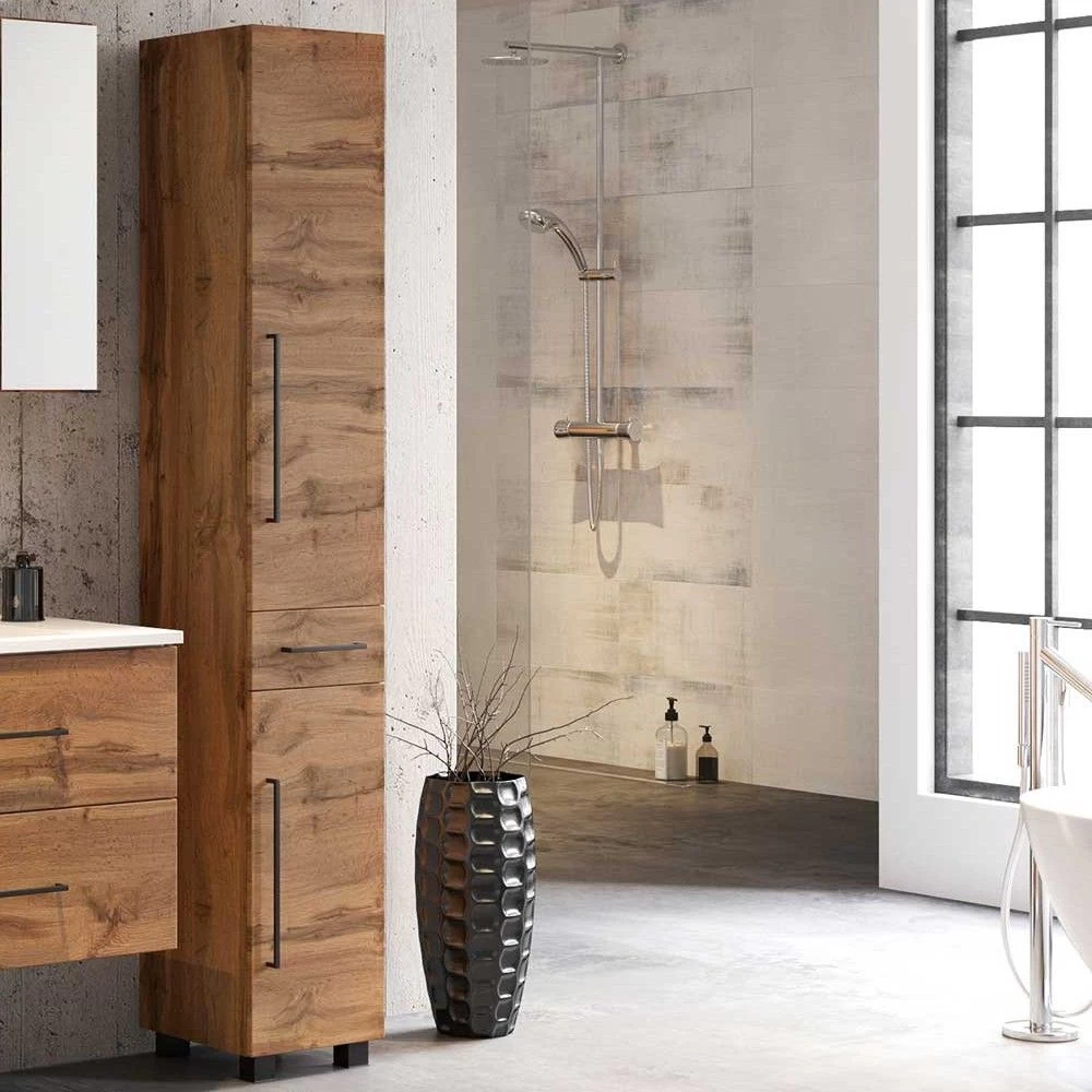 Kolomkast Dusan Met 2 Deuren & 1 Lade - Wotan Eik 3 Kolomkast Dusan Met 2 Deuren & 1 Lade - Wotan Eik