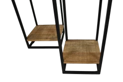 Bijzettafel Rick Set Van 2 Mangohout - Naturel/zwart -Songmics Winkel MAN TTS2 4 67f4