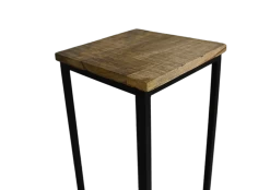 Bijzettafel Rick Set Van 2 Mangohout - Naturel/zwart -Songmics Winkel MAN TTS2 6 9f5d