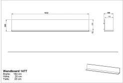 Wandplank Karsten 164cm - Kasjmier/walnoot -Songmics Winkel MA 1477 BEM 3f7f