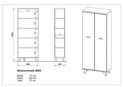 Boekenkast/Opbergkast Ousmane H193cm - Wit -Songmics Winkel MA 4054 BEM 82e4
