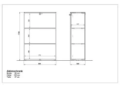 Lage Archiefkast Mouna 80cm - Wit -Songmics Winkel MA 4202 BEM e054
