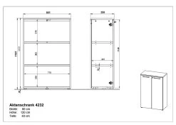 Lage Archiefkast Osmond 80cm Met 2 Deuren - Lichtgrijs -Songmics Winkel MA 4232 BEM 6652