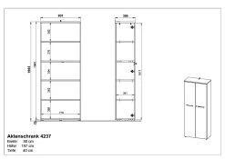 Archiefkast Osmond 80cm Met 2 Deuren - Lichtgrijs -Songmics Winkel MA 4237 BEM 1184