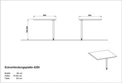 Verbindingsstuk Bureau Presley - Lichtgrijs/zilver -Songmics Winkel MA 4255 BEM fb9e