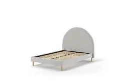 Gestoffeerd Bed Maeva 140x200cm Met Twee Nachttafeltjes - Grijze Bouclé Stof -Songmics Winkel MNBE1415 INF d045 98ce