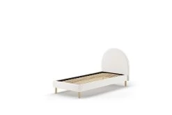 Gestoffeerd Bed Maeva 90x200cm Met Nachttafeltje - Witte Bouclé Stof -Songmics Winkel MNBE9014 INF 9513 c777