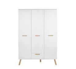 Kinderkledingkast Mats | 130 X 60 X 190 Cm | Wit -Songmics Winkel Mats BZ 1976 613 01 frontal Freisteller 20210420 f32c