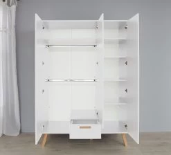 Kinderkledingkast Mats | 130 X 60 X 190 Cm | Wit -Songmics Winkel Mats BZ 1976 613 01 frontal ge f 20210420 a05c